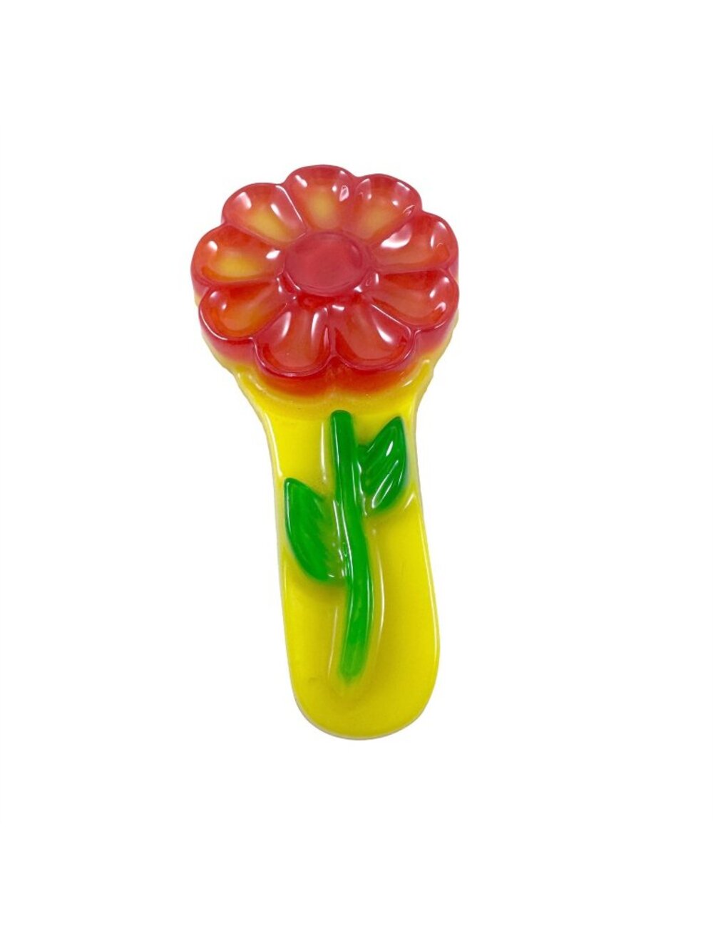 Flower Power Lucite Plastic Kitchen Spoon Rest Orange Yellow Green Vintage 1960s